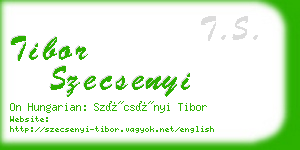 tibor szecsenyi business card